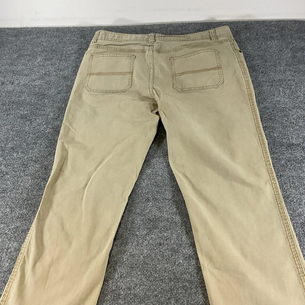 GH Bass & Co Mens 36x32 Khaki Casual Pants Straight Fit Cotton Stretch Chinos